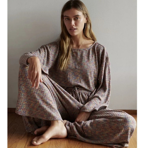 Anthropologie Daily Practice Open Backside Flouncy Pullover Sweater Space Dye - Picture 2 of 16